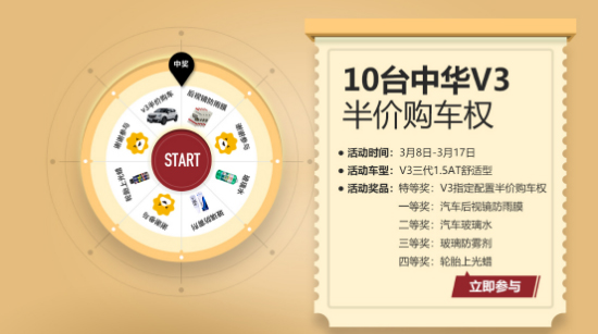 苏宁汽车搞事情!携手华晨推出10台中华V3半价车 苏宁汽车搞事情!携手华晨推出10台中华V3半价车