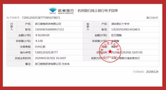 抗疫行动|敏锐投资向淳安县红十字会捐赠伍万元 抗疫行动|敏锐投资向淳安县红十字会捐赠伍万元