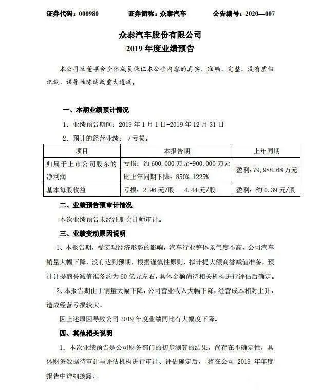众泰求钱若渴,铁牛教子无方 众泰求钱若渴,铁牛教子无方