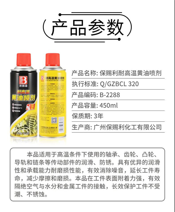 新品上市 | 扛得住200℃高温的保赐利耐高温黄油喷剂 新品上市 | 扛得住200℃高温的保赐利耐高温黄油喷剂