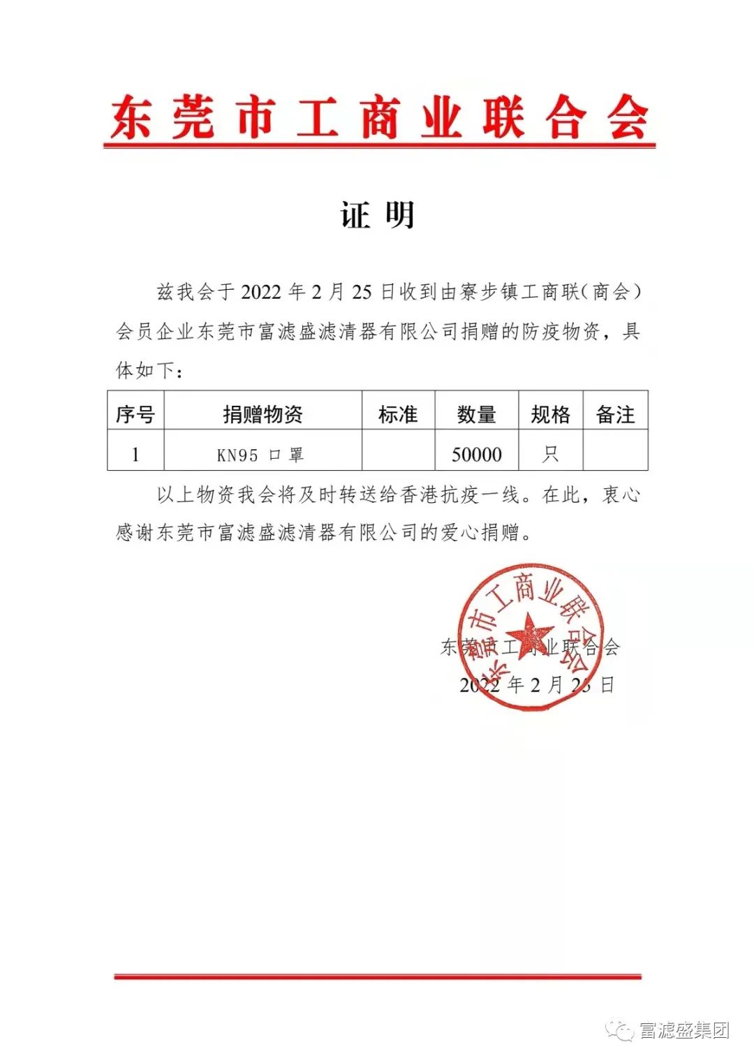 富滤盛集团向香港捐赠50000只KN95口罩 富滤盛集团向香港捐赠50000只KN95口罩