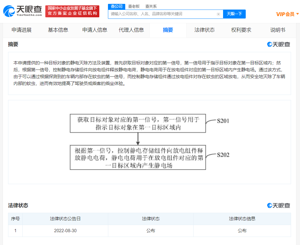 吉利新专利可用车内静电灭蚊虫 吉利新专利可用车内静电灭蚊虫
