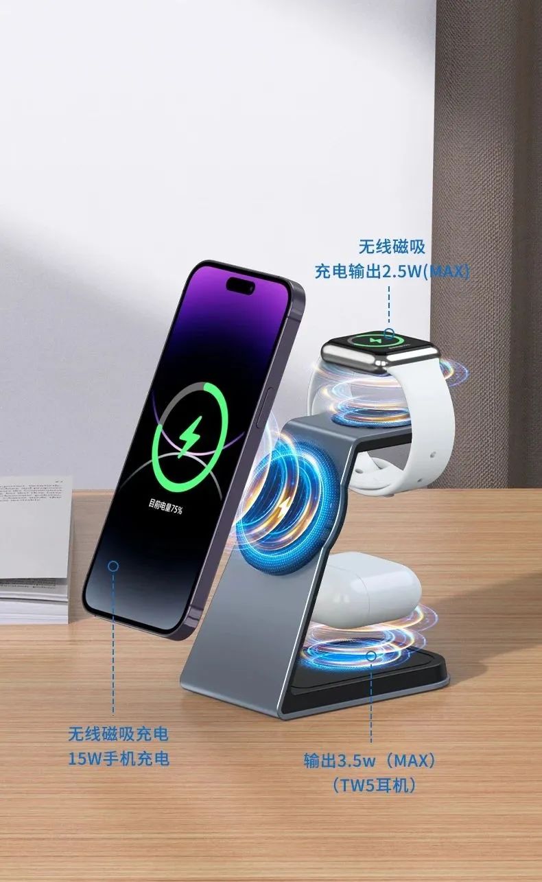 爱奇丽 | 新品推荐-iFORCE T3三合一磁吸无线充支架 爱奇丽 | 新品推荐-iFORCE T3三合一磁吸无线充支架