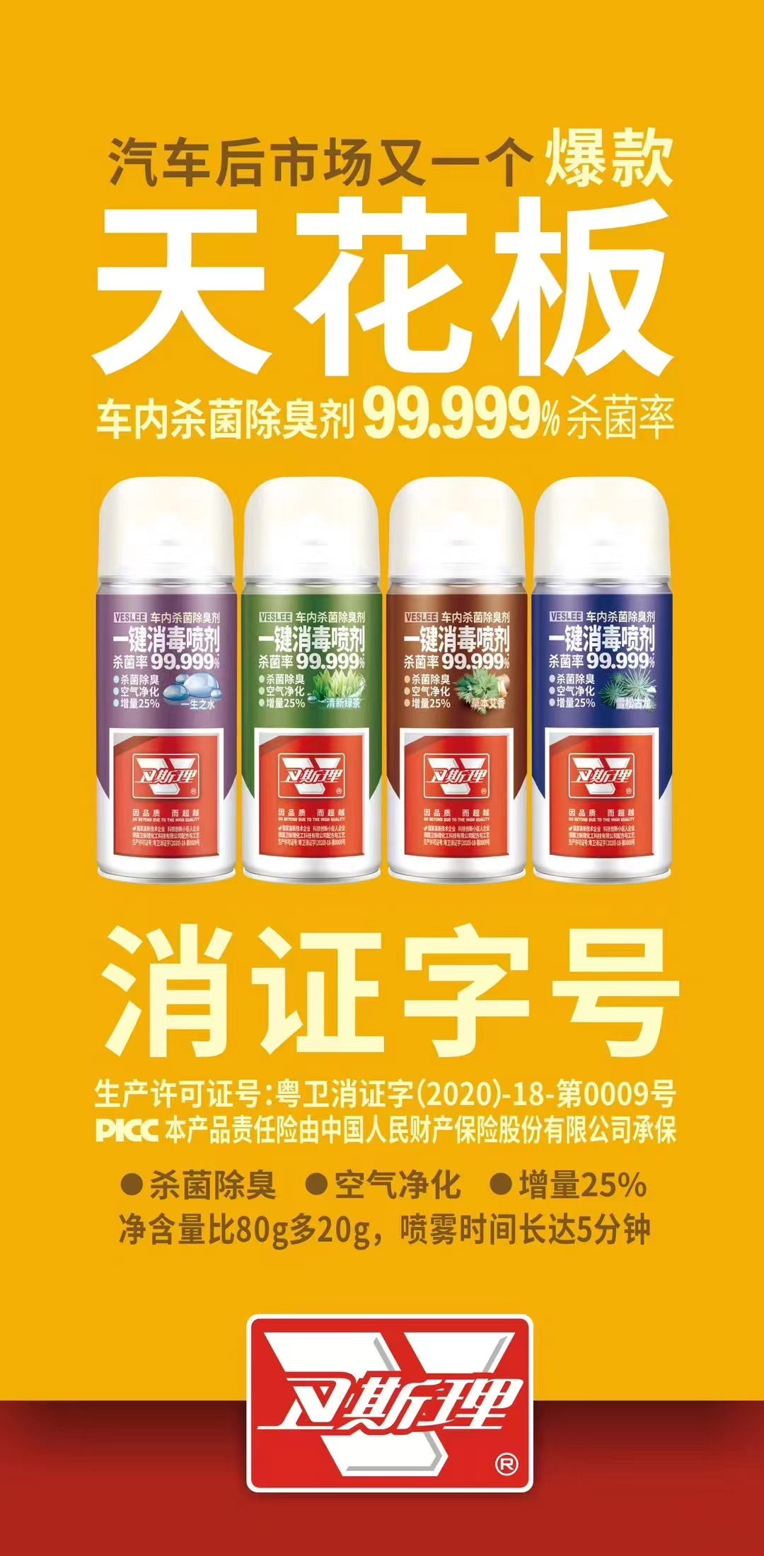 你正在使用的车内杀菌除臭剂有证吗?卫斯理“持证上岗”品质卓越 你正在使用的车内杀菌除臭剂有证吗?卫斯理“持证上岗”品质卓越