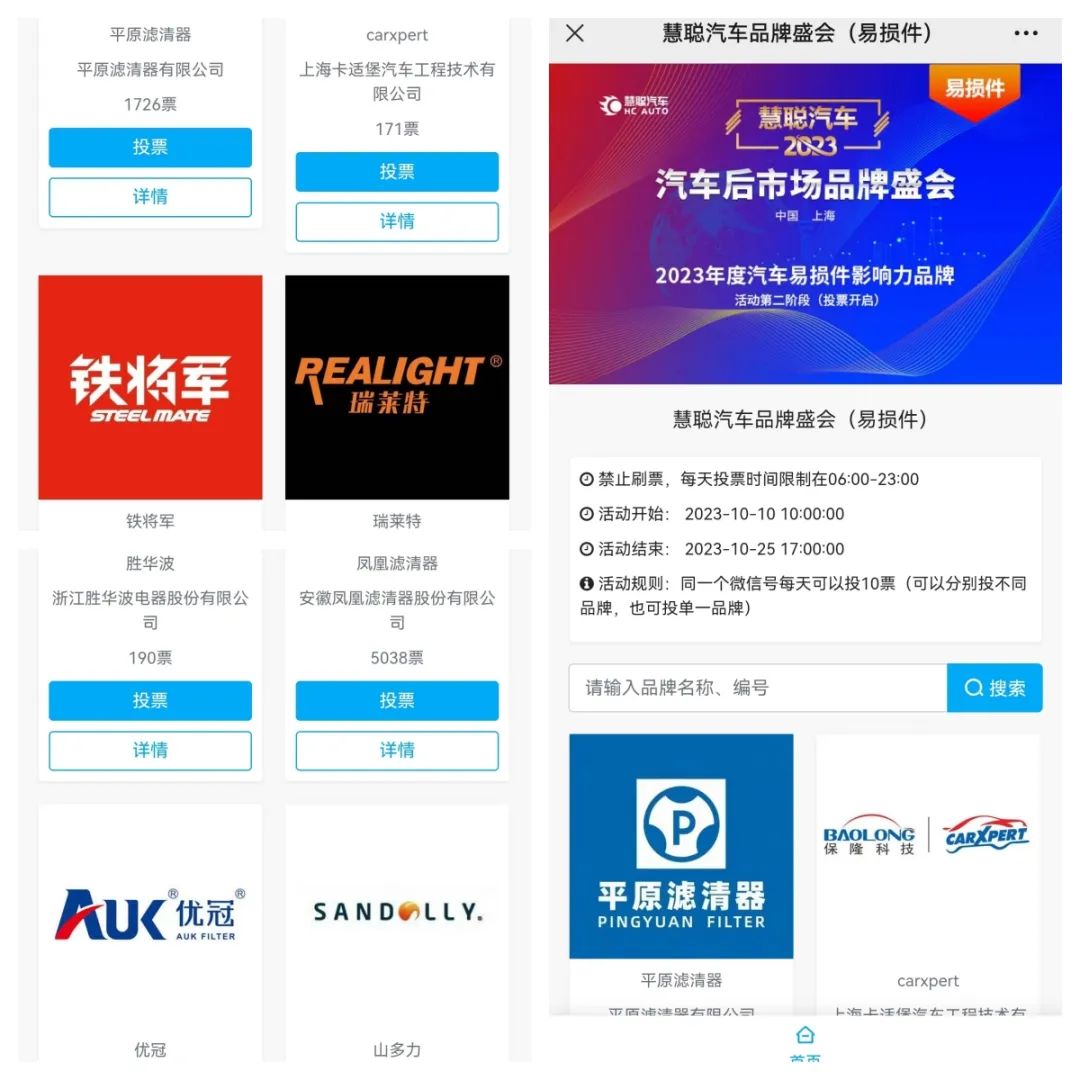 “2023年度汽车后市场品牌盛会20强网络投票”白热化阶段！